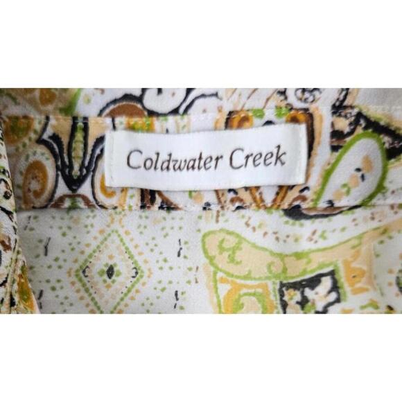 Coldwater Creek Women's Paisley Print Sheer Button-Up Blouse - Picture 3 of 7